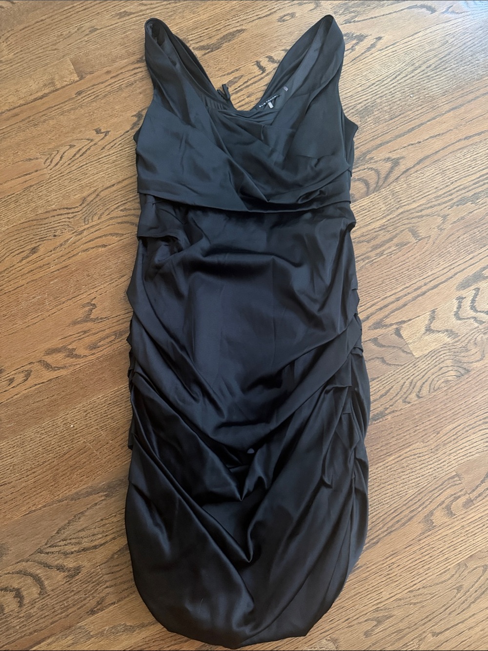 Elie Tahari Elegant Black Sleeveless Ruched Evening Dress sz 12